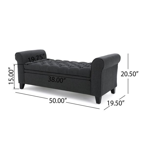 House of Hampton® Claxton Upholstered Flip top Storage Bench & Reviews